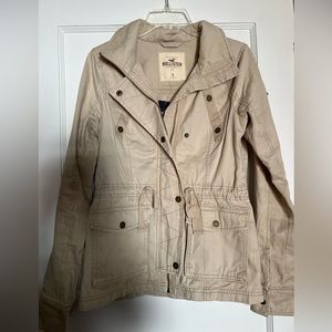 NWT Hollister Cotton Twill Cargo Jacket Tan Small S